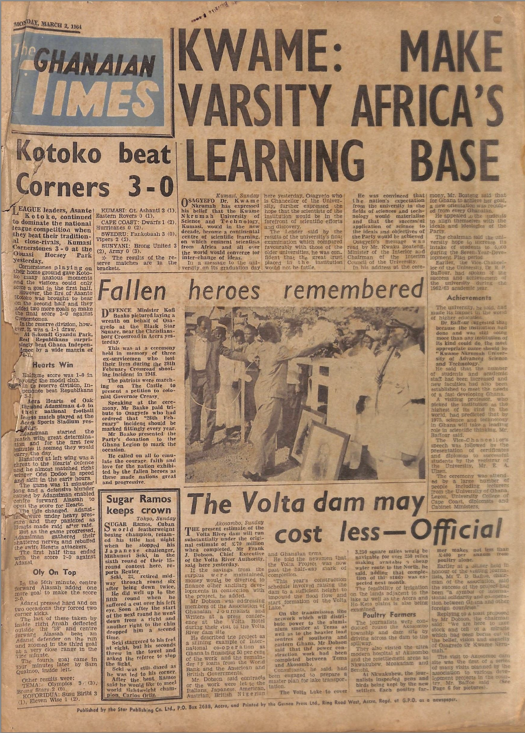 KWAME Nkrumah: MAKE VARSITY AFRICA'S LEARNING BASE
